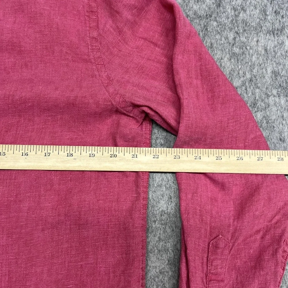 Banana Republic Shirt Mens M Pink Linen Long Sleeve Button Standard Fit Casual